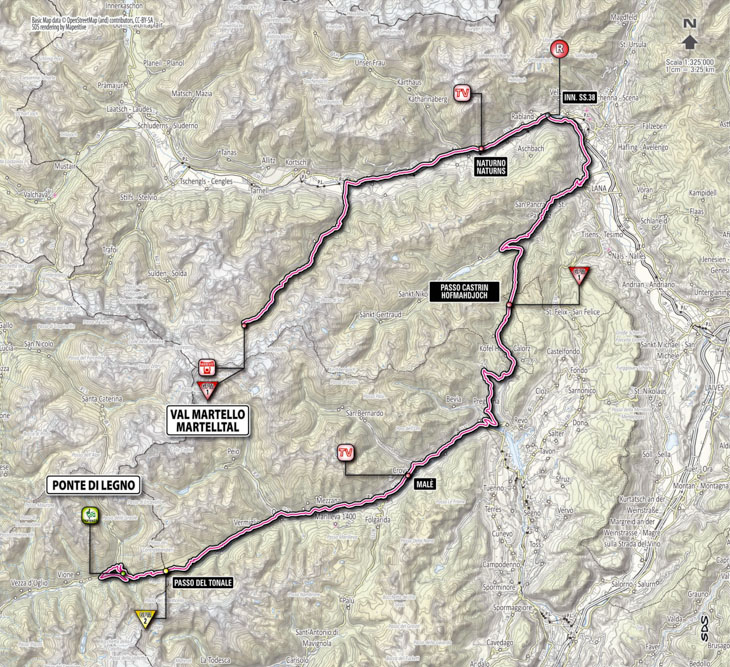 ジロ・デ・イタリア2013第19ステージ・変更後コースマップ