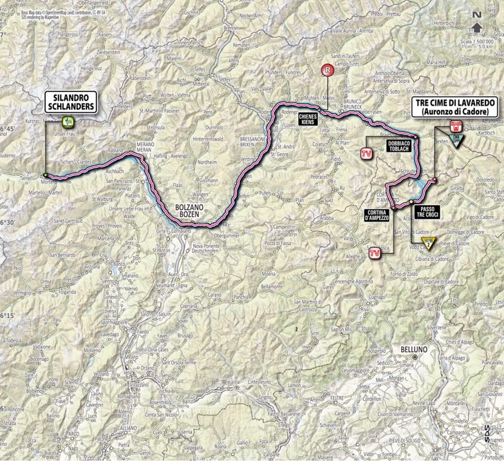 ジロ・デ・イタリア2013第20ステージ・変更後コースマップ