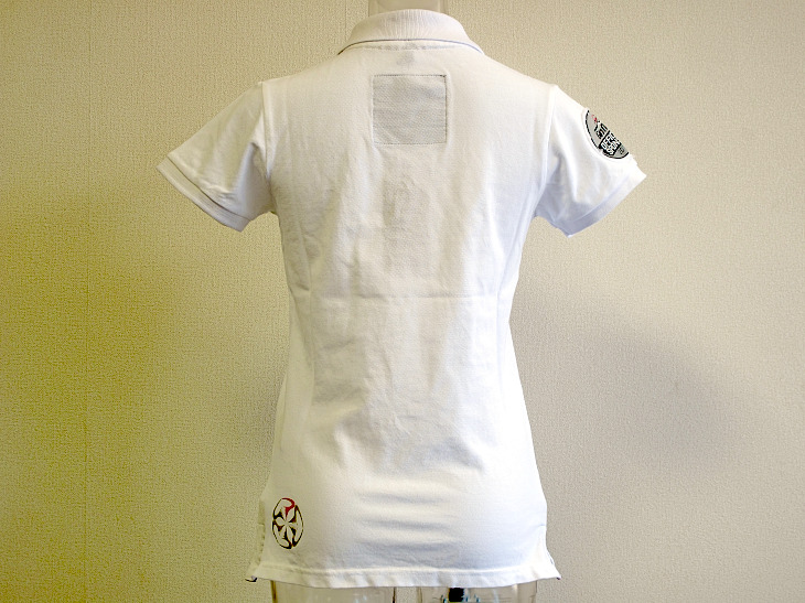 ピナレロ AU18ポロシャツ（ホワイト、背面）