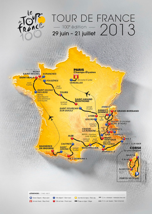 ツール・ド・フランス2013コース全体図