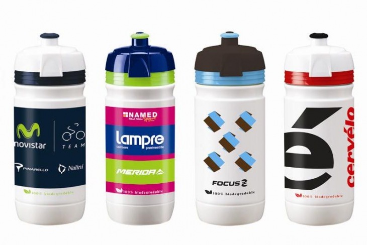 エリート CORSA TEAMボトル 2013(左からモビスター、ランプレ・メリダ、AG2R、サーヴェロ)