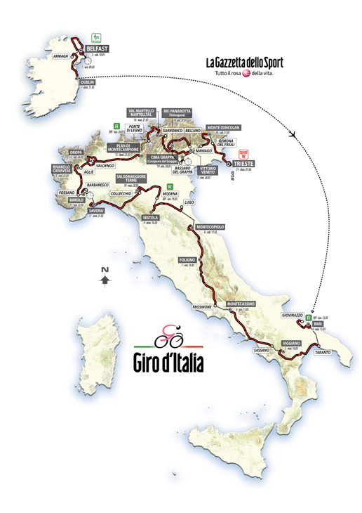 ジロ・デ・イタリア2014コース全体図