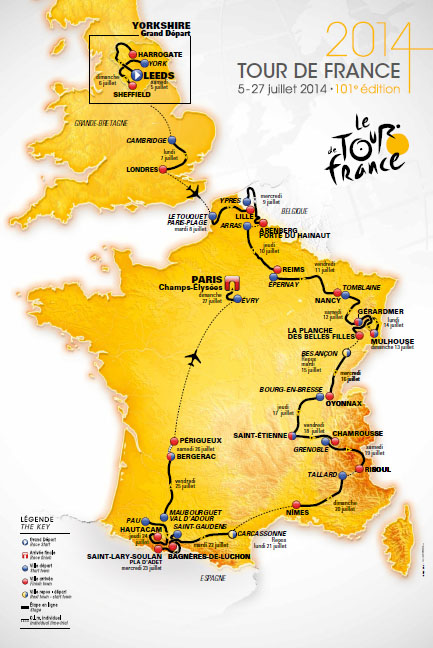 2014年ツール・ド・フランス全体図