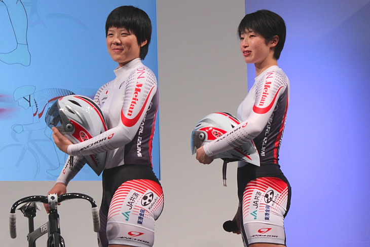 9月に女子チームスプリントで日本新記録を樹立した小林優香（左）と石井貴子（右）のコンビ