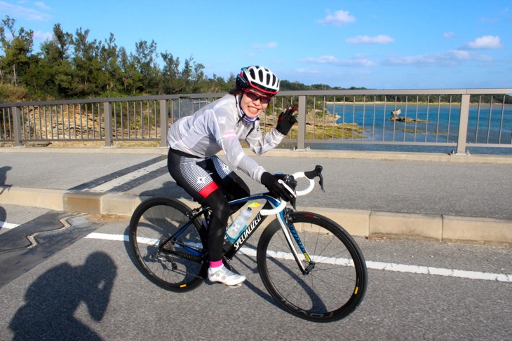 130km以上を走ってきてもこの笑顔。やっぱり沖縄は自転車天国だ
