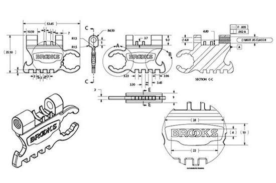 チェーンツールなど複数の機能を備えるパーツの図面