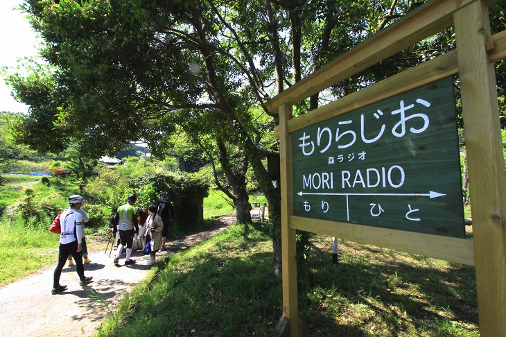 月崎駅横の「森ラジオ」は、周辺の森とを繋ぐ不思議な作品