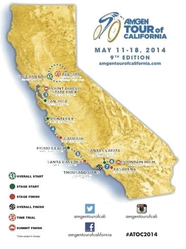 ツアー・オブ・カリフォルニア2014コースマップ