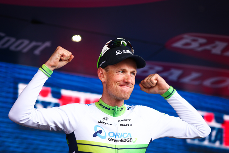 ステージ優勝を飾ったピーター・ウェーニング(オランダ、オリカ・グリーンエッジ)