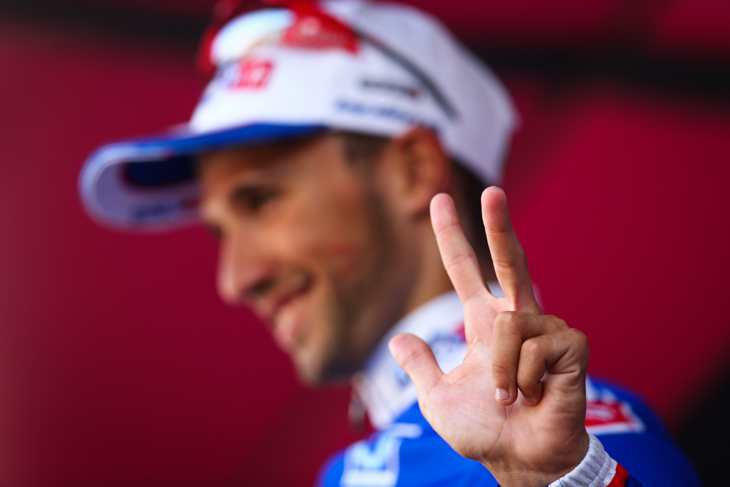 3勝目をアピールするナセル・ブアニ(フランス、FDJ.fr)