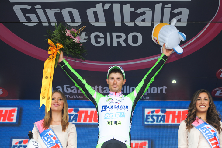 ステージ優勝を飾ったエンリーコ・バッタリーン（イタリア、バルディアーニCSF）