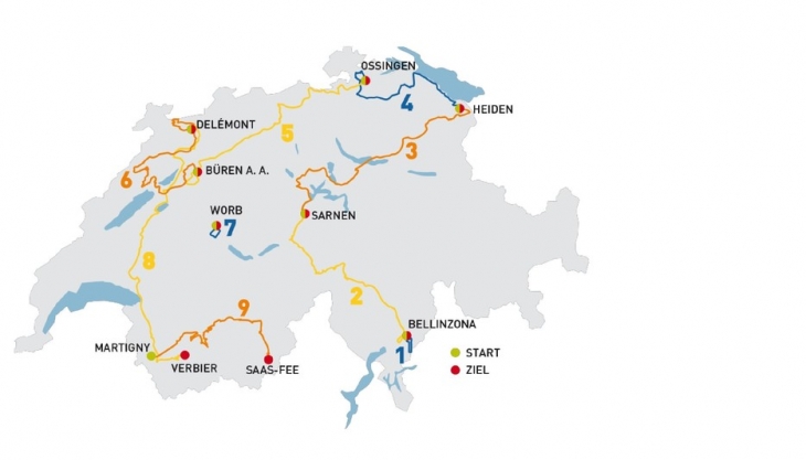 ツール・ド・スイス2014コース全体図