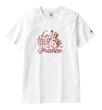 ルコックスポルティフ ツール・ド・フランス Tシャツ（レトロ、ホワイト）