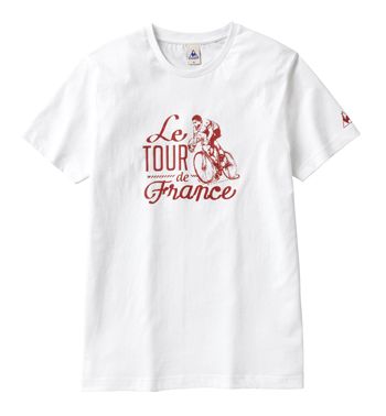 ルコックスポルティフ ツール・ド・フランス Tシャツ（レトロ、ホワイト）
