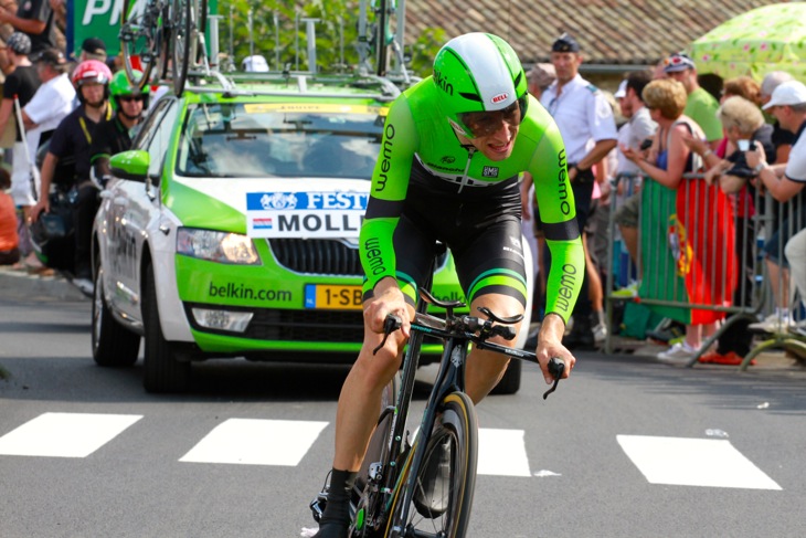ステージ140位と大きく遅れたバウク・モレマ(オランダ、ベルキン)