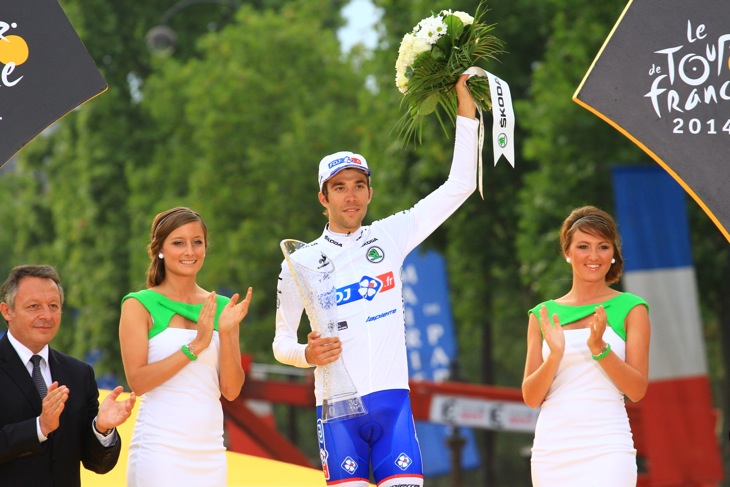 マイヨブランを獲得したティボー・ピノ(フランス、FDJ.fr)