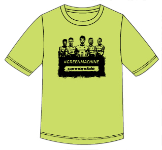 キャノンデール・プロサイクリングの「グリーンマシーン」Tシャツ