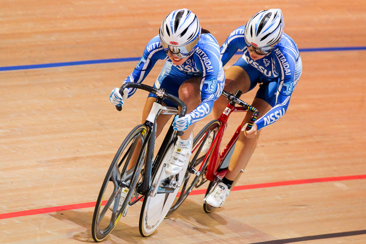 女子チームスプリント 1位の日本体育大