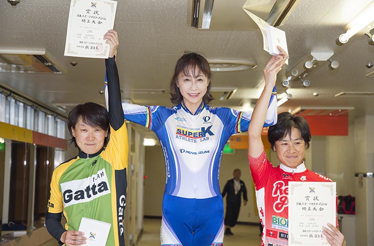 女子500ｍTT表彰　優勝は和地恵美さん