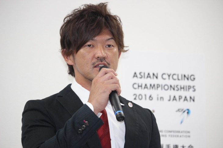 「生のレースの迫力を観に来て欲しい」と語る2014アジア大会スプリント金メダリストの中川誠一郎選手（JPCA熊本）