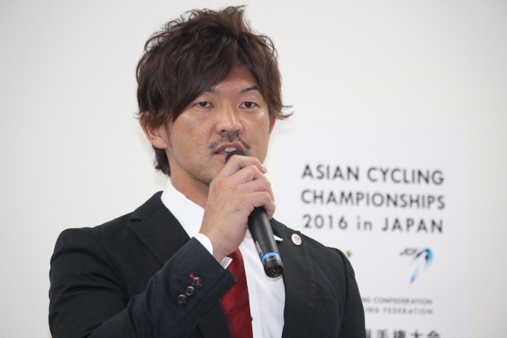 「生のレースの迫力を観に来て欲しい」と語る2014アジア大会スプリント金メダリストの中川誠一郎選手(JPCA熊本)