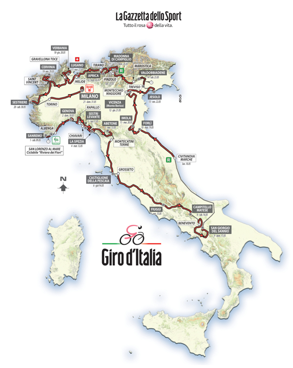 ジロ・デ・イタリア2015コース全体図