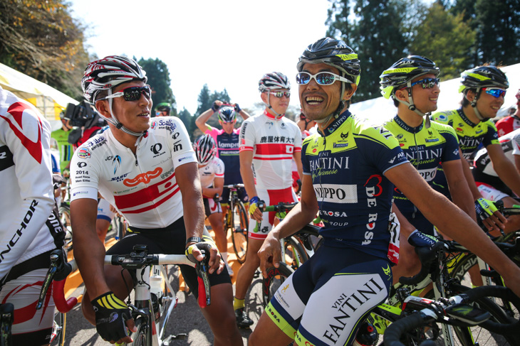 全日本チャンピオンの佐野淳哉(日本ナショナルチーム)と宮澤崇史(ヴィーニファンティーニNIPPO)