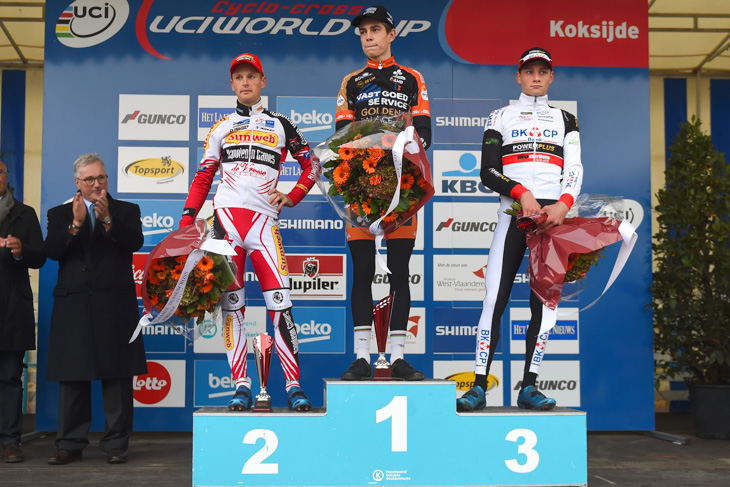 UCIシクロクロスワールドカップ2014-2015第2戦表彰台