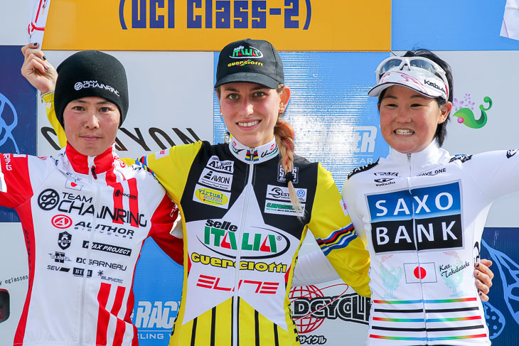 女子 表彰　UCIレースの女子優勝者は40ポイント獲得