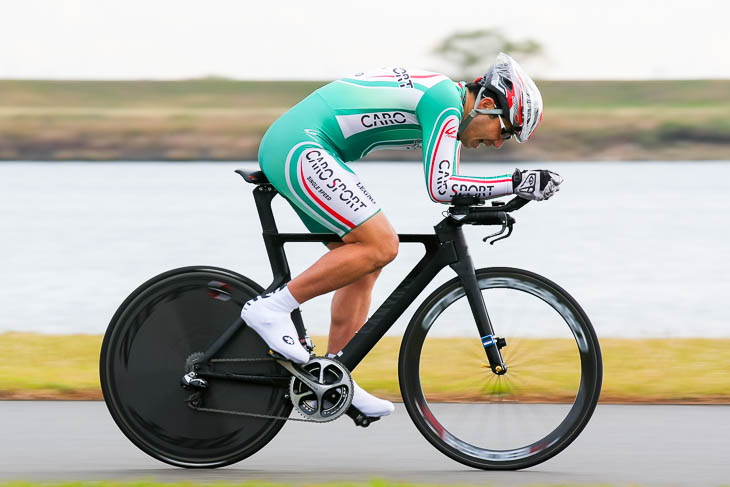 個人タイムトライアル 2位の藤田久司(CARO SPORT)