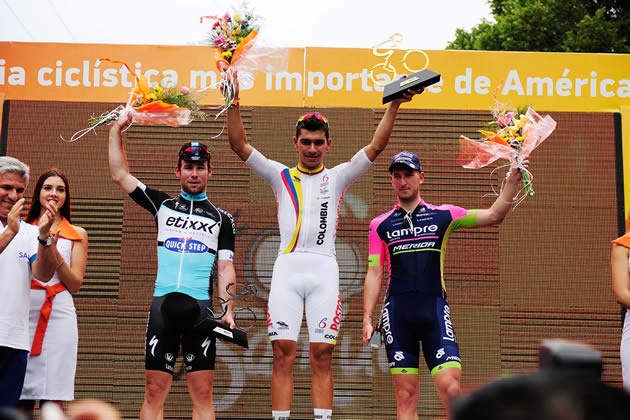 ツール・ド・サンルイス2015第1ステージ表彰台