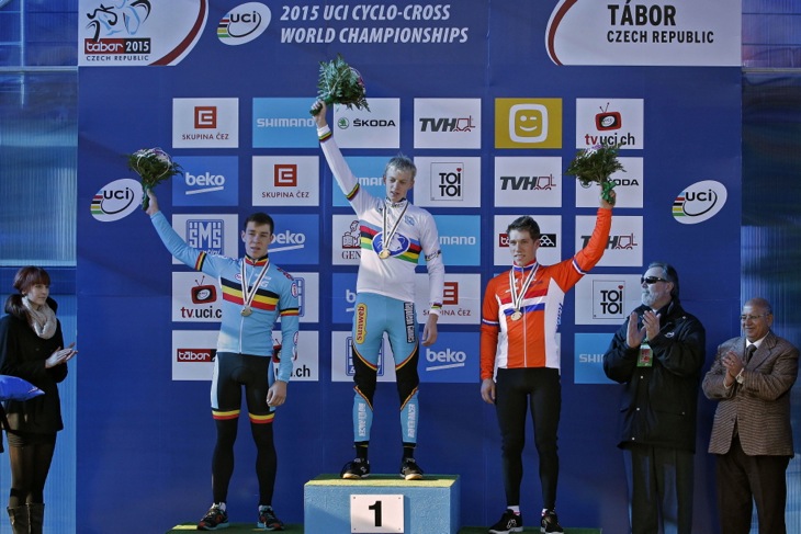 シクロクロス世界選手権2015U23男子表彰台