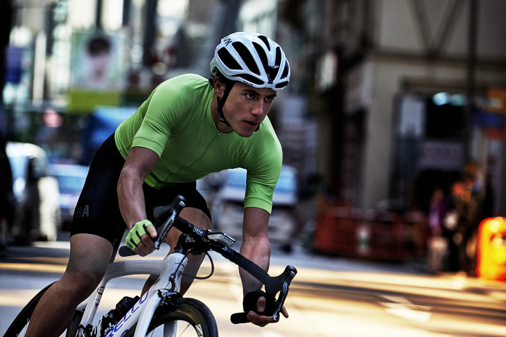 Rapha Pro Team Aero Jersey（Bright Green）着用イメージ