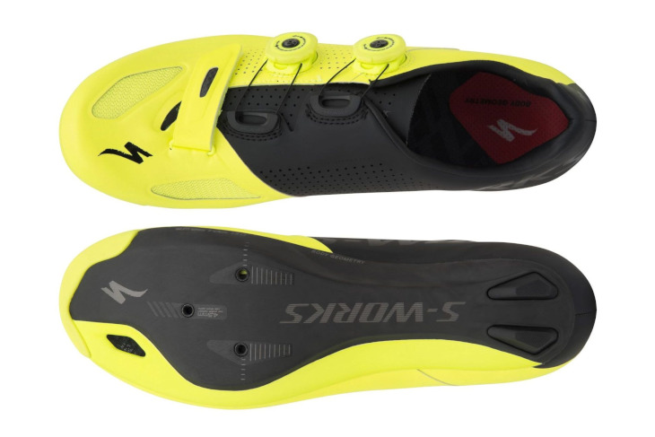 スペシャライズド S-WORKS ROAD SHOES TEAM COLOR（チームブルー/ブラック、上：アッパー、下：ソール）