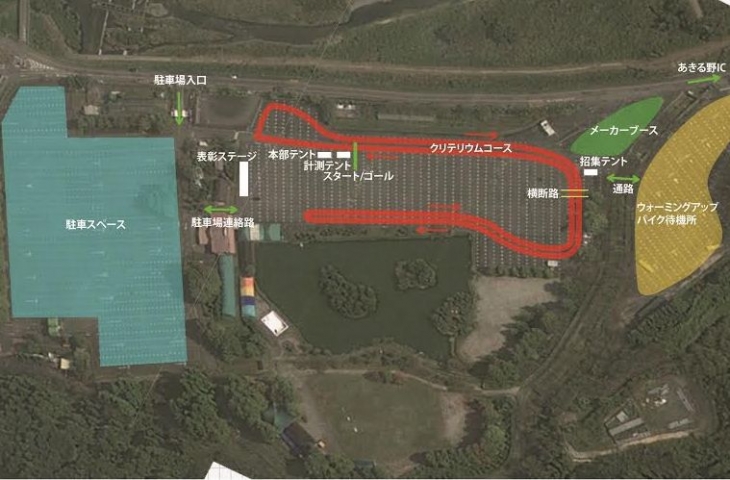 サマーランドの駐車場を使用するコース図