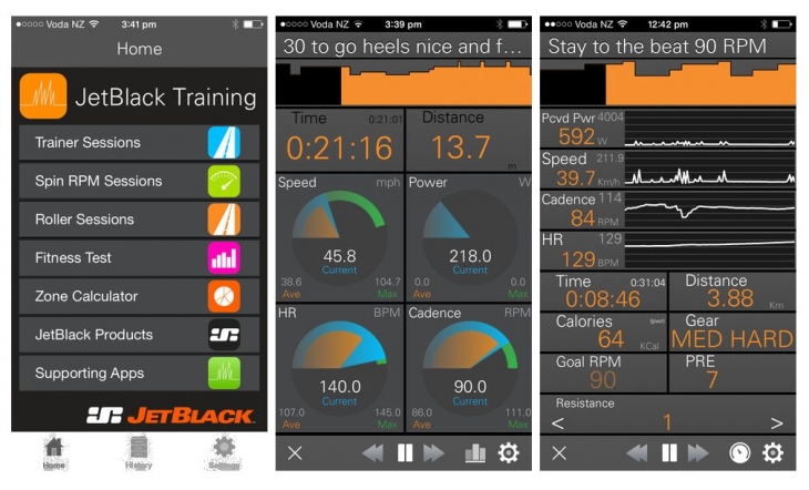 より充実したトレーニングが可能となるJetBlack Training App。今後発売される専用センサーと組み合わせることでスピードとパワーを表示させることができる