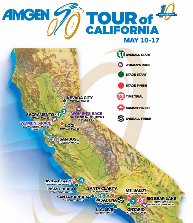 ツアー・オブ・カリフォルニア2015 コースマップ