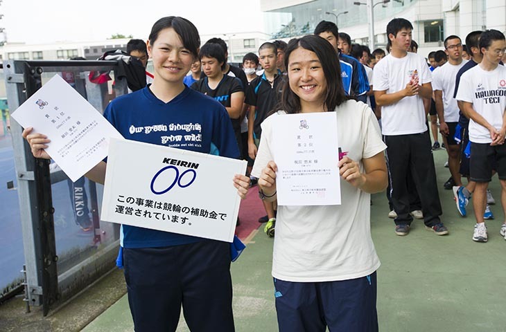 2013年埼玉県自転車競技選手権大会の表彰式。当時の写真を見ると「髪長かったんだね」と友達に言われるとか