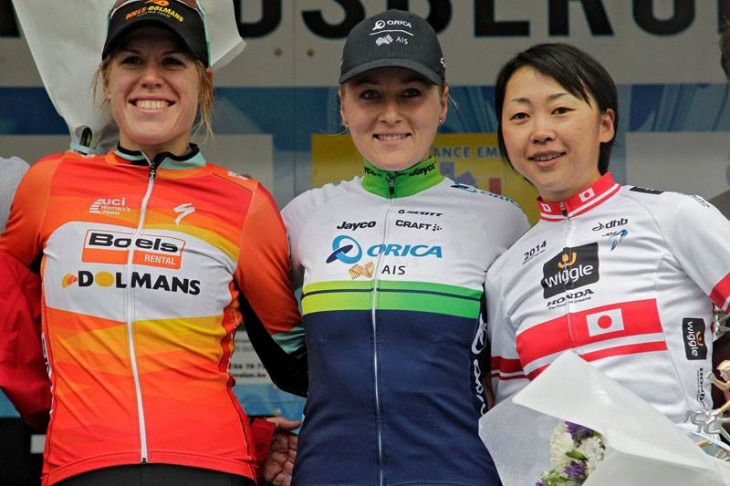 UCI1クラスのGooik-Geraardsbergen-Gooikで3位の萩原麻由子(Wiggle HONDA)