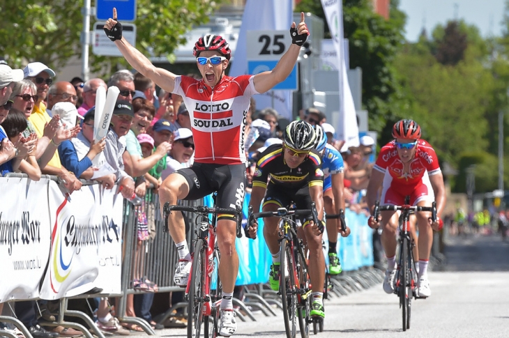 第4ステージ 逃げ切ったショーン・デビー（ベルギー、ロット・ソウダル）が5名のスプリントで勝利