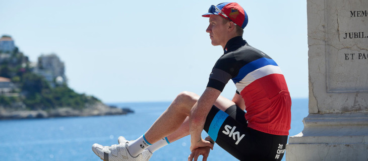 Rapha Team Sky France Jersey&Cap 着用イメージ