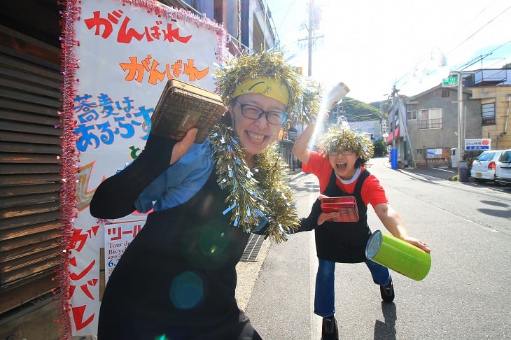 浅間温泉では沢山の人が応援してくれた