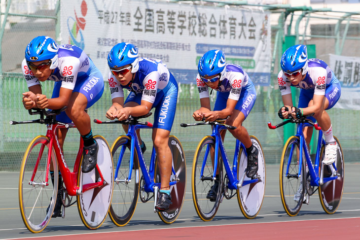 インターハイ4kmチームパーシュート　1位　祐誠（今村、貝原、佐竹、橋本）4分23秒313（予選時）大会新