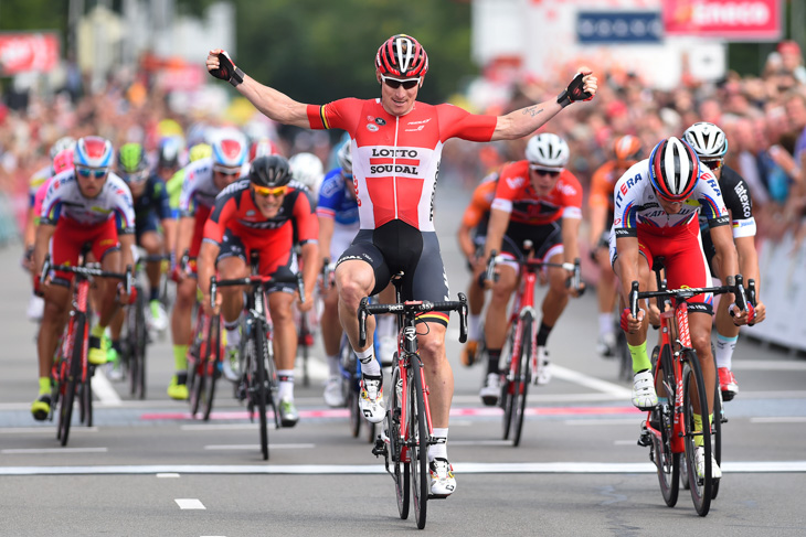 スプリント勝利を飾ったアンドレ・グライペル(ドイツ、ロット・ソウダル)