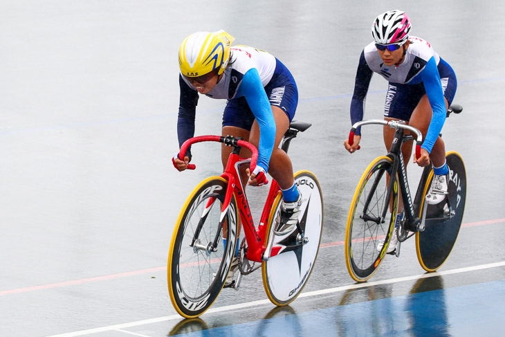 女子チームスプリント 1位 鹿児島(内村、松井)