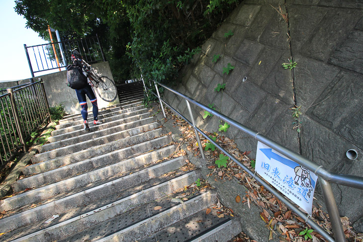 旧道をトレースするとこういった階段登りは頻繁にある