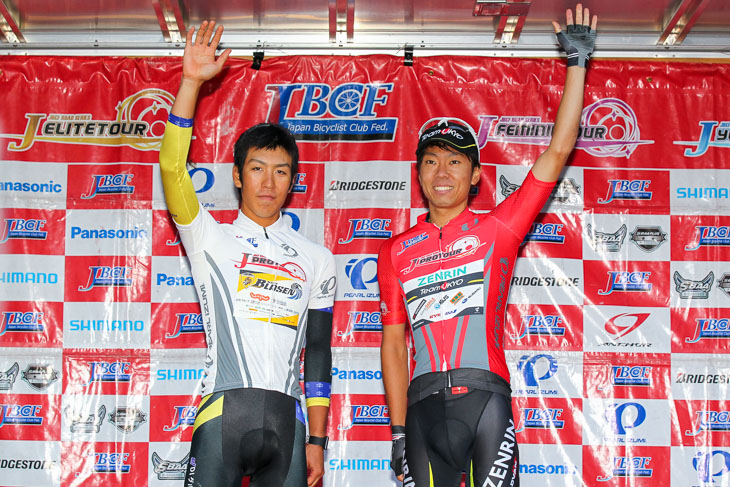 Jプロツアー2015のU23年間総合優勝を飾った新城雄大(写真左)