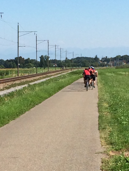 地元サイクリストはMTBやクロスバイク、ロードバイクなどそれぞれの自転車でサイクリングを楽しんでいました