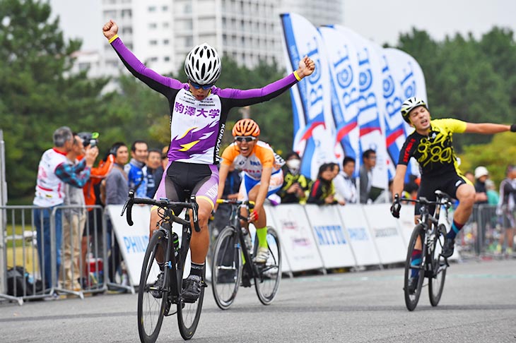 E3 1組目　優勝した森勇太（駒沢大学自転車部）