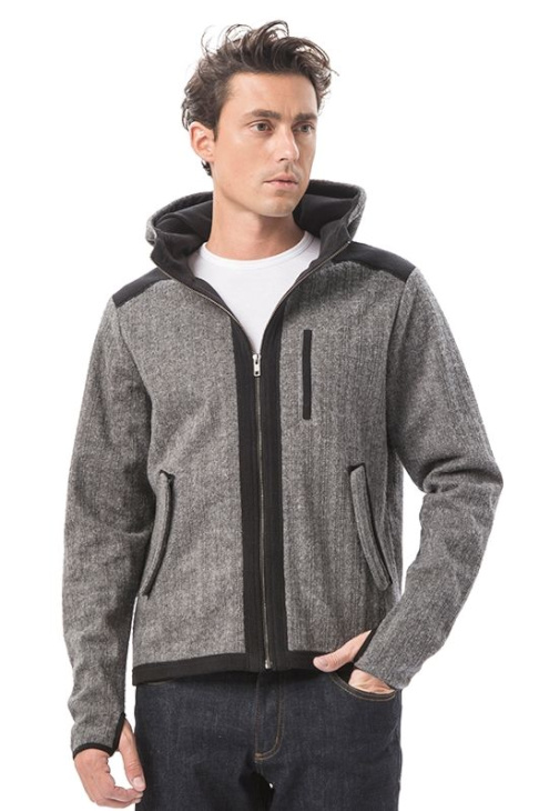 LIGNE8 CABLE KNIT FLEECE HAMBURG ZIP FRONT JACKET